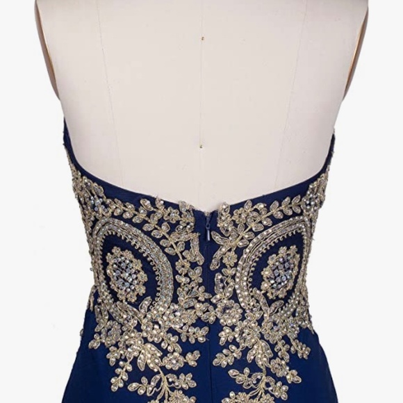 Gold-Embroidered Ball Gown Size 6 - Picture 5 of 6